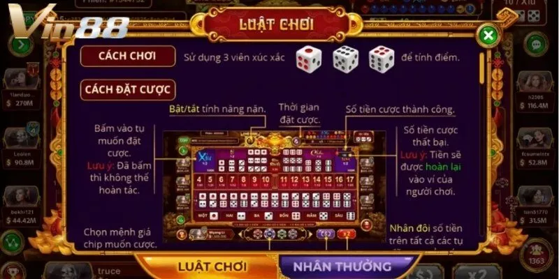 Luật chơi Sicbo Tài Phú chuẩn nhất cho tân binh